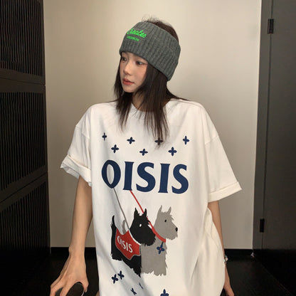 【トップス】カートゥーンプリント 半袖Tシャツ レディース リラックス感 カジュアル ストリート系【FCシリーズ】