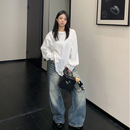 【ボトムス】ダメージ ストレート ヴィンテージ加工 デニムパンツ 【FCシリーズ】