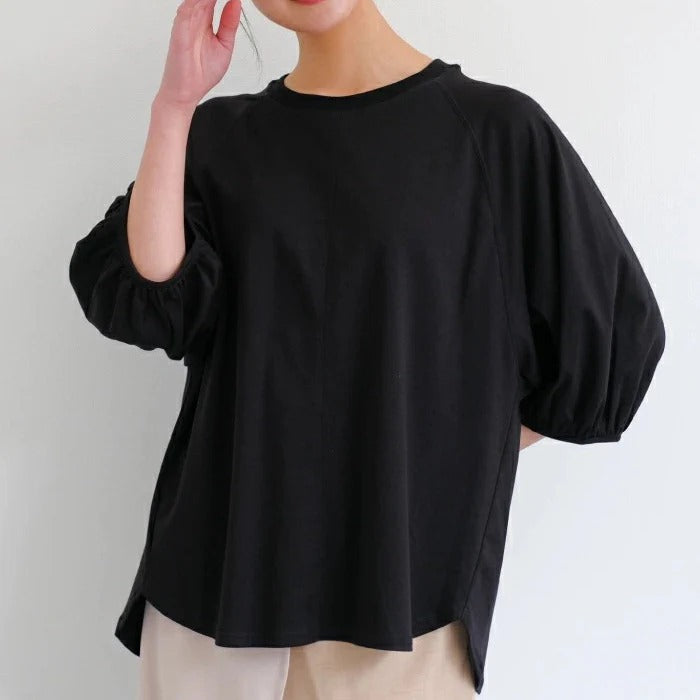 【トップス】夏 ラウンドネック パフスリーブ タンクトップ Ｔシャツ