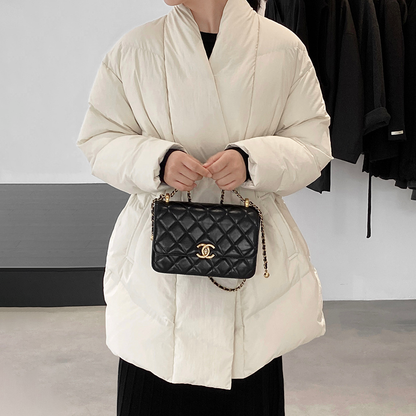 【アウター】防寒 ダウンコート ウエストマーク ロング丈 気質 レディース 冬【JZシリーズ】