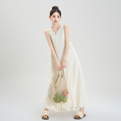 【ワンピース】夏新作 フレンチエレガンス ゆったりシルエット ノースリーブキャミ バルーンワンピース【JZシリーズ】