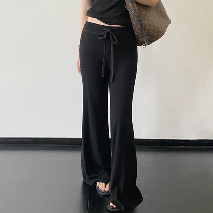 【ボトムス】レディース フレアパンツ ハイウエスト 美脚 脚長効果 ストレッチ 柔らかい 細見え ロングパンツ カジュアル 春夏【FCシリーズ】
