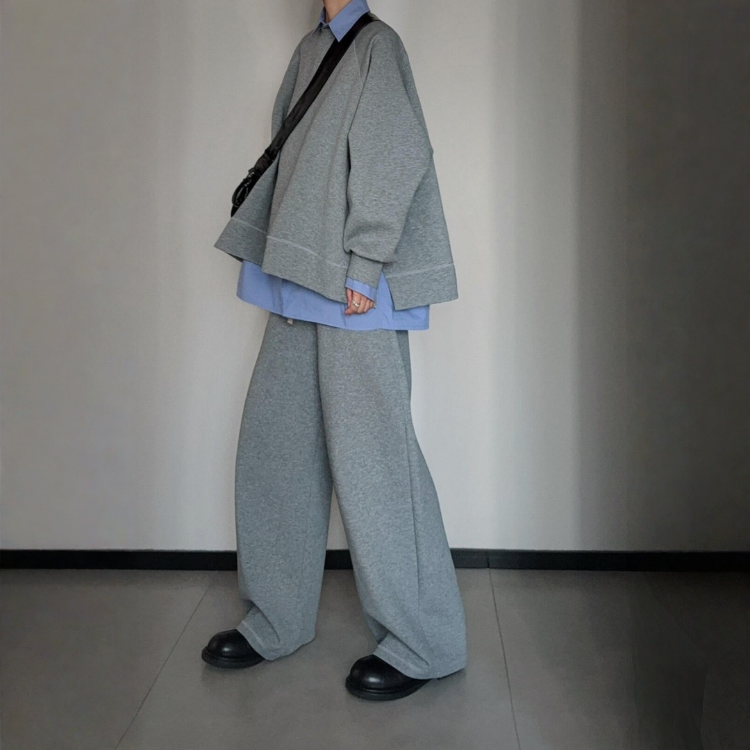 【セットアップ】スポーツ プルオーバー + ロングワイドパンツ 2点上下セット 【JZシリーズ】