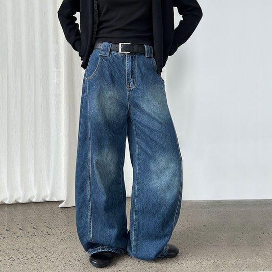 【ボトムス】春 秋 冬 カーブドカット ヴィンテージ風 ロング パンツ  【JZシリーズ】