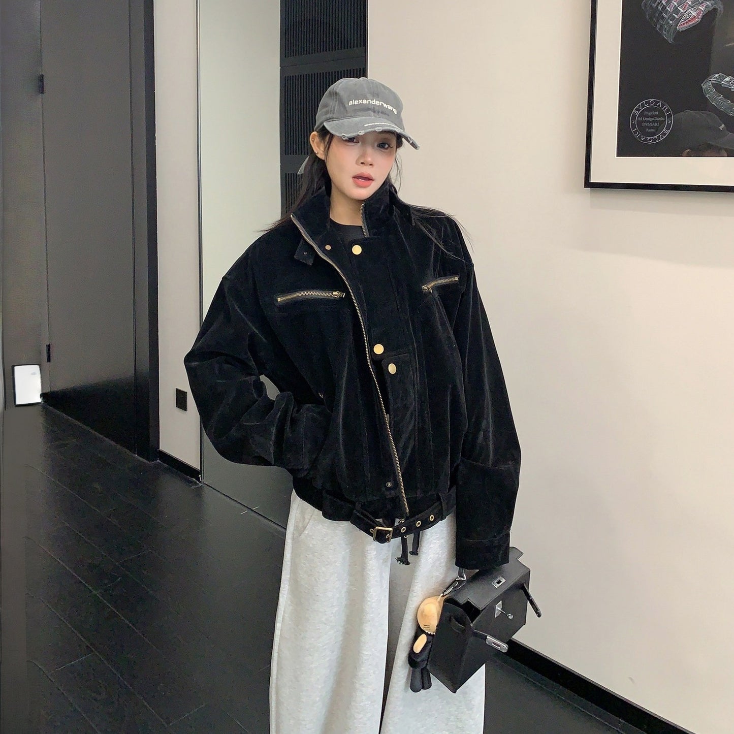 【アウター】アメリカン ショート丈 スタンドカラー ジャケット【FCシリーズ】