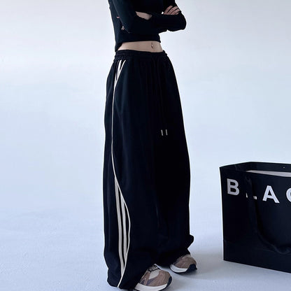 【ボトムス】ハイウエスト ゆったりワイドスウェット 秋冬 レディース カジュアルパンツ【FCシリーズ】