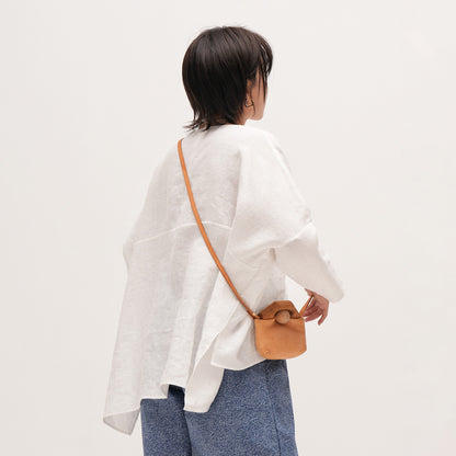 【トップス】天然高密度リネン ゆったりシルエット プルオーバーシャツ 夏用 薄手 大きいサイズ 長袖ブラウス【JZシリーズ】