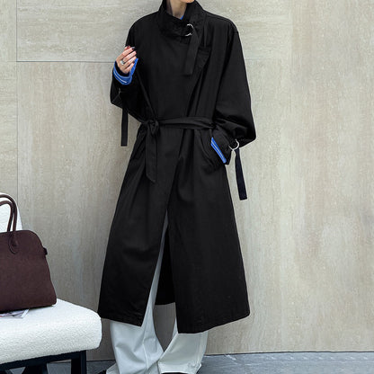 【アウター】春 秋 デザイン風 ゆる感のある ロング丈 トレンチコート 【JZシリーズ】