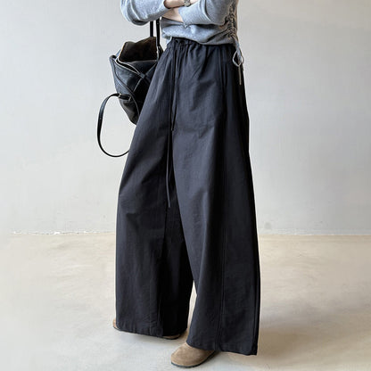 【ボトムス】アメリカン ワイドレッグ レディース 秋 ヴィンテージシルエット ドレープ感 ウエストゴム バルーンパンツ【JZシリーズ】