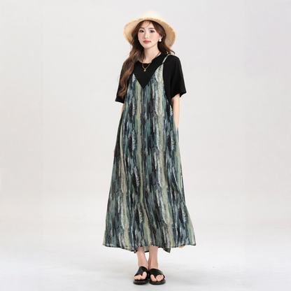 【ワンピース】マンボグリーン マンボグリーン レイヤード風 ワンピース 【SHシリーズ】