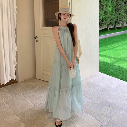 【ワンピース】フレンチスウィート バカンス風 ロマンティックな気質 ノースリーブワンピース