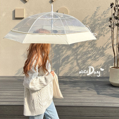 【グッズ】韓国デザインのインス風 透明ビニール傘 ワンタッチ自動開閉