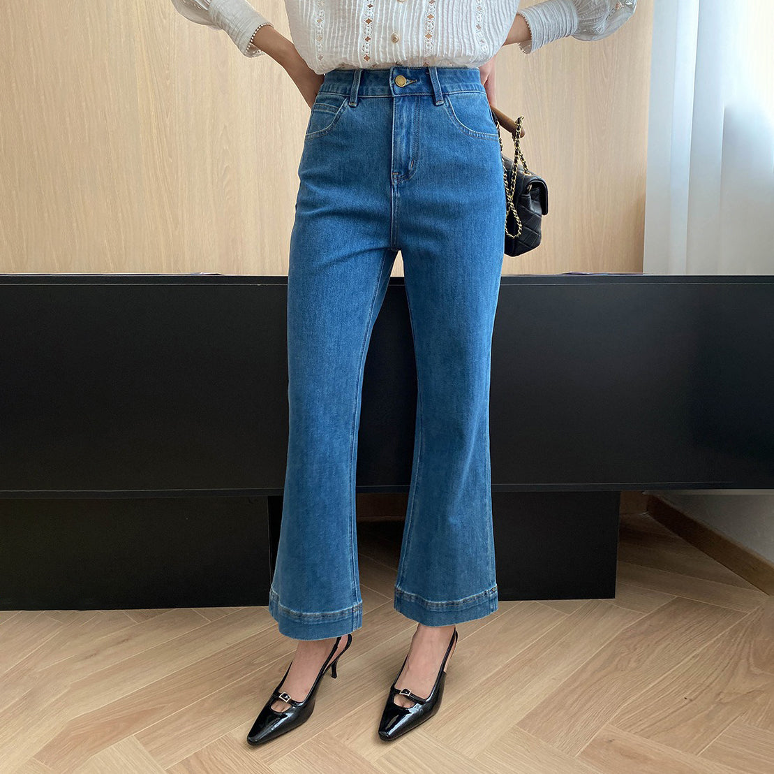 【ボトムス】初秋新作 レトロ デニムパンツ｜九分丈×美脚スリム【JZシリーズ】【SNシリーズ】