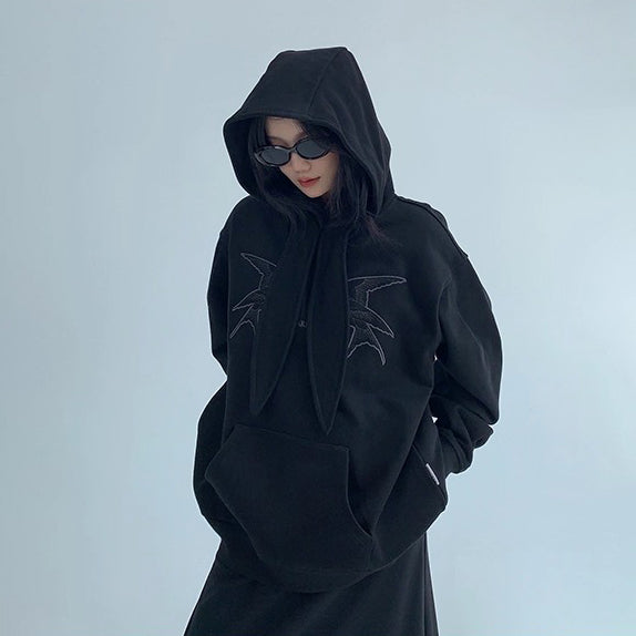 【トップス】✨ヴィンテージ刺繍＆リボンデザイン裏起毛フーディ レディース 秋冬新作【FCシリーズ】