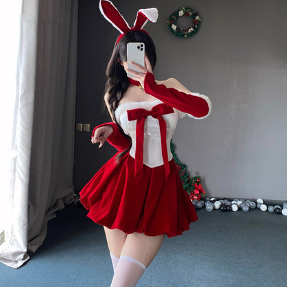 【クリスマス】セクシー うさぎコスチューム チューブトップワンピース 純欲系 コスプレ 衣装