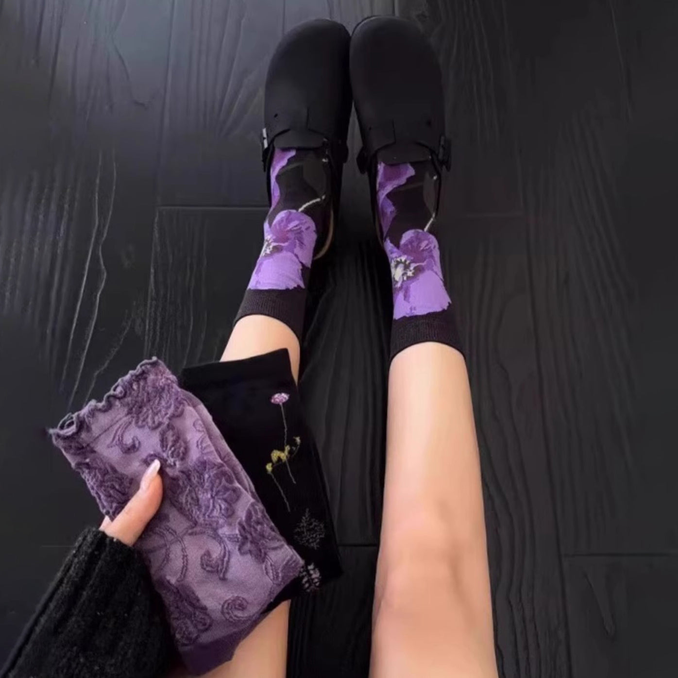 【グッズ】春夏コーデに映える上品パープルソックス 履きやすくて合わせやすい【SHシリーズ】