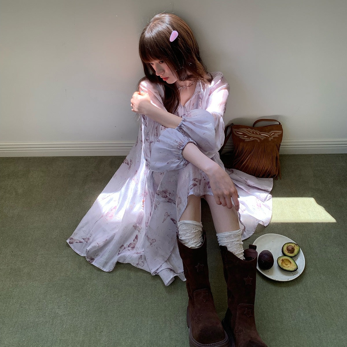 【ワンピース】春 秋 Aライン  カジュアル エレガント キュート 長袖 ワンピース 【SHシリーズ】