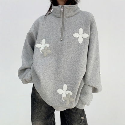 【トップス】パッチレザー付きの ヘビーウェイト 春 秋 冬 スタンドネック パーカー 【FCシリーズ】