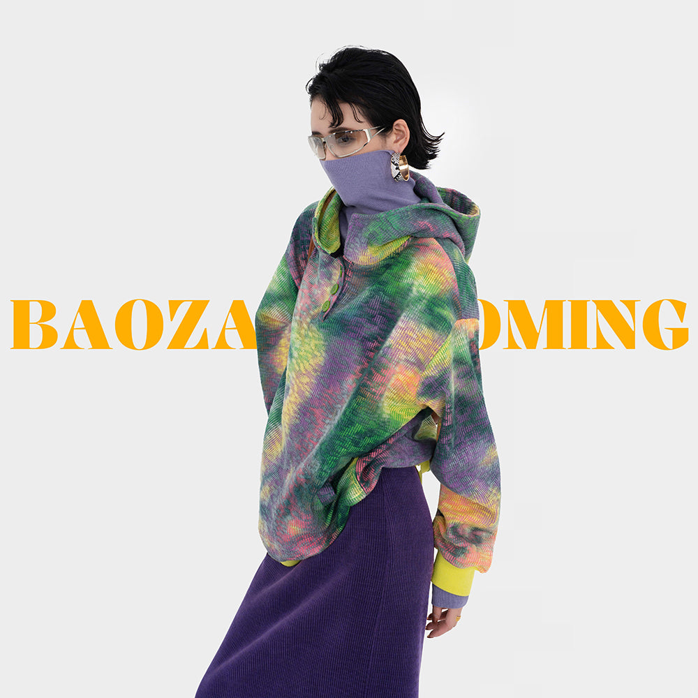 【トップス】タイダイ柄 デザイン フードスウェット レディース ゆったり カジュアル 長袖 パーカー【SHシリーズ】