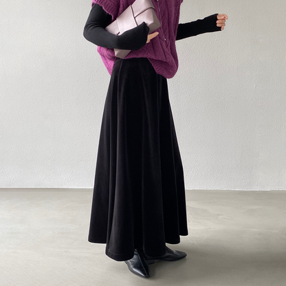 【ボトムス】❄️冬必須！あったかベロアスカート Aラインフレア レディース 高級感【JZシリーズ】