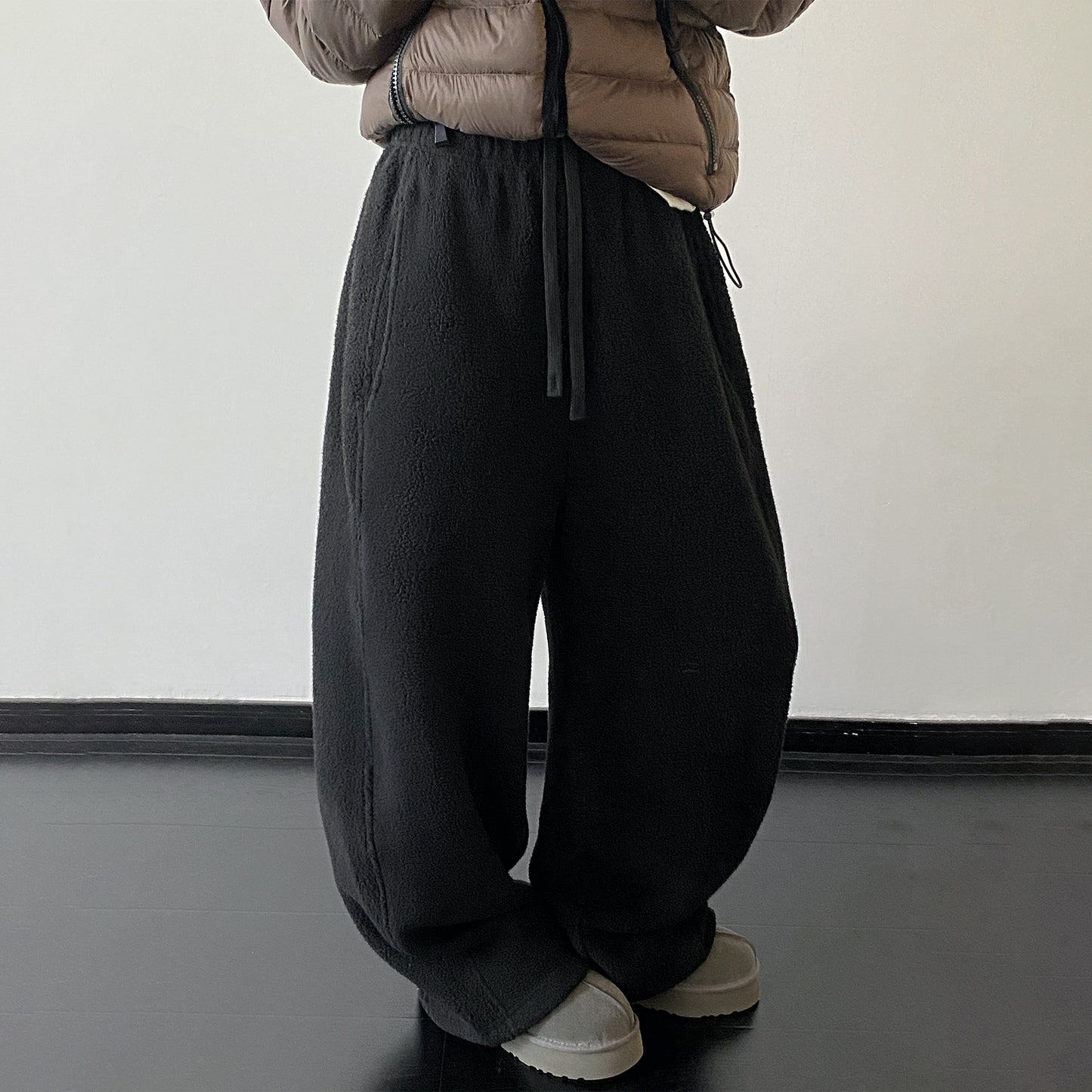 【ボトムス】フリース 裏暖 ゆったり ウエストゴム リラックス パンツ ユニセックス【FCシリーズ】