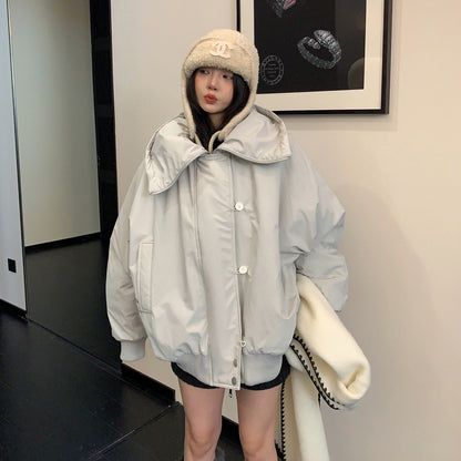 【アウター】✨オーバーサイズ・大きめネックデザイン 防寒 あったか 綿入れコート【FCシリーズ】【12~15日発送】