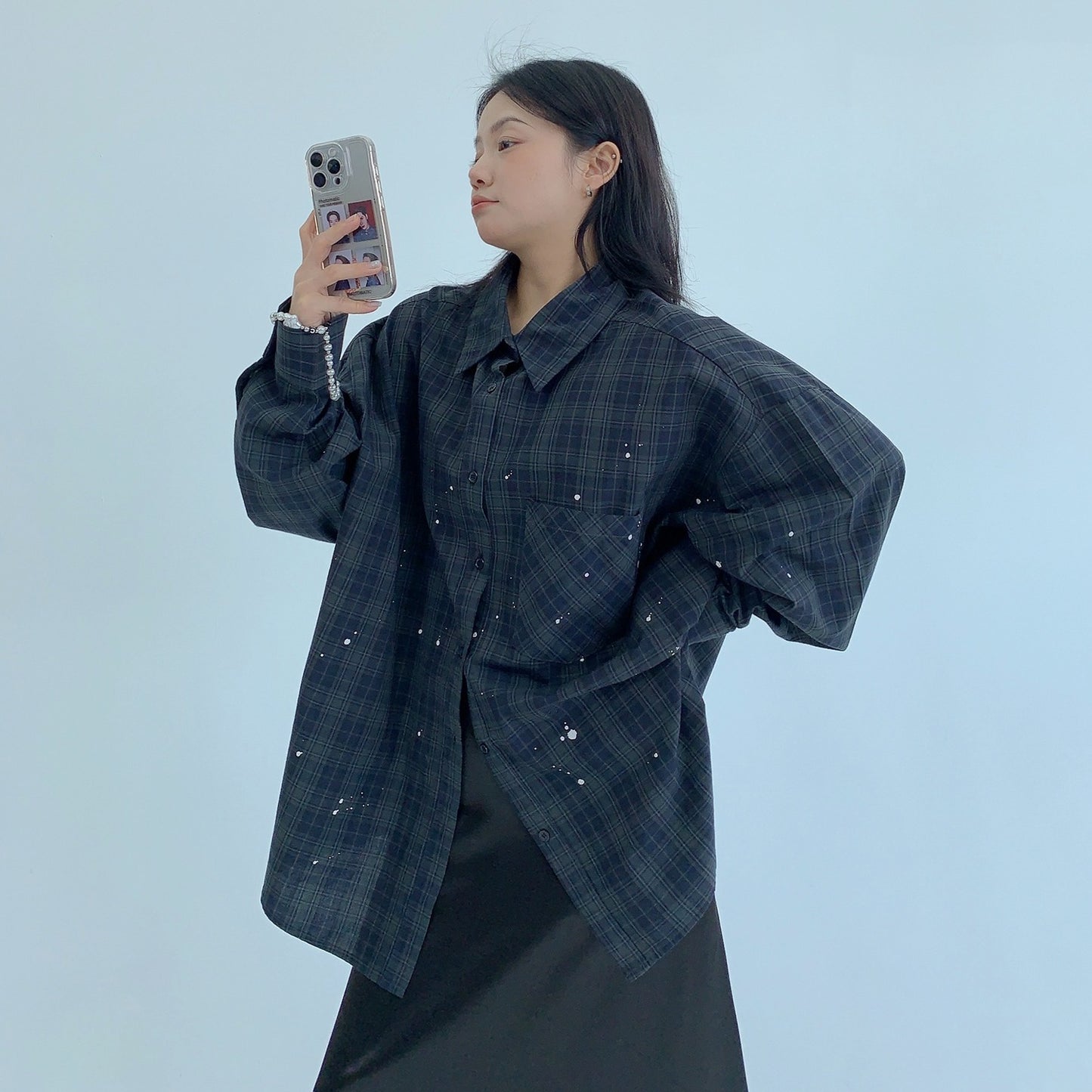 【トップス】春 秋 冬 アメリカン ヴィンテージ 加工 刺繍入り 長袖 シャツ 【FCシリーズ】