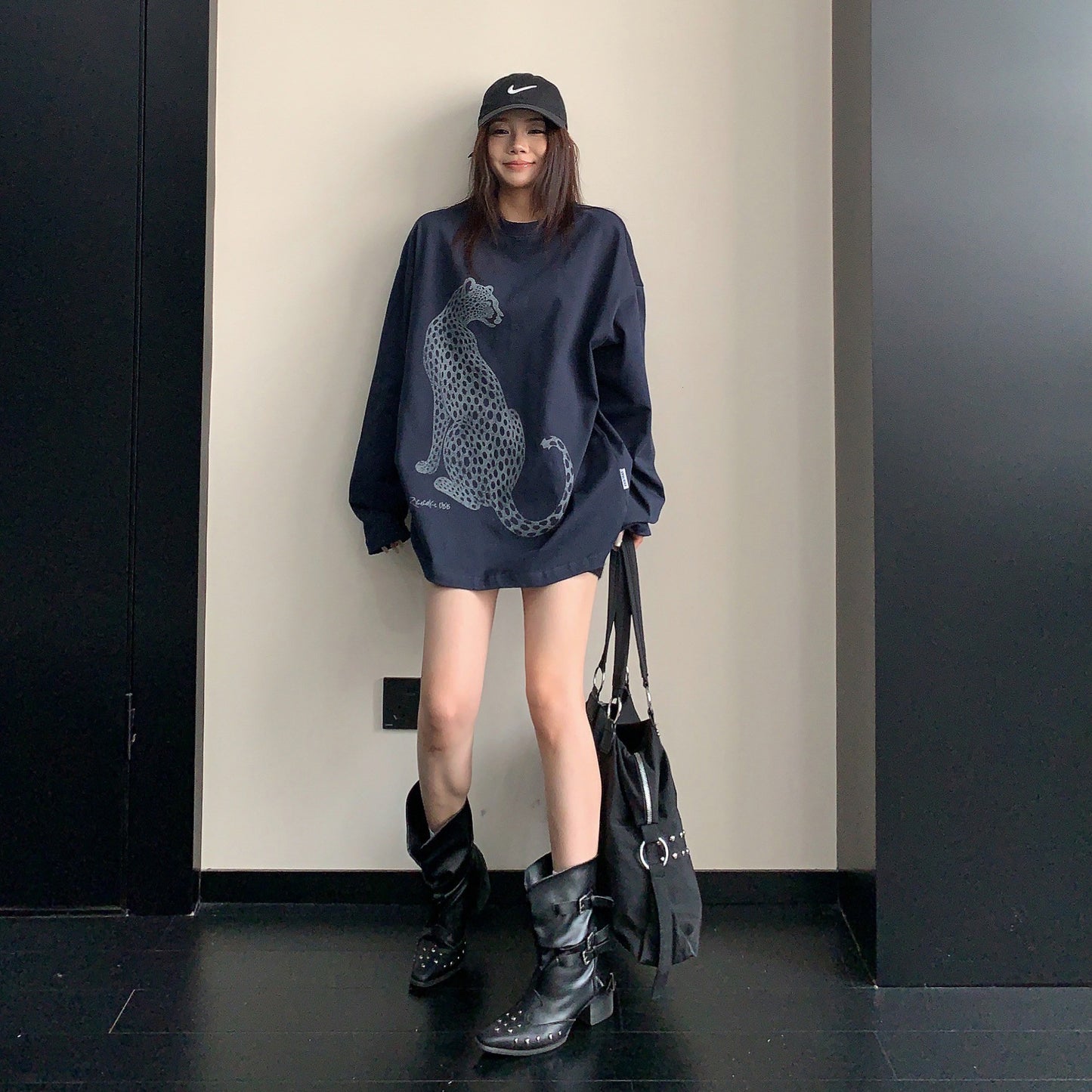 【トップス】アメリカンレトロプリントロンT レディース オーバーサイズ リラックス 秋コーデ 長袖Tシャツ【FCシリーズ】