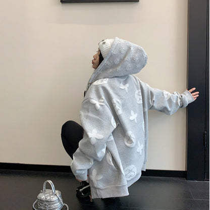 【アウター】フード付き レーザー刺繍 トレンド感 ジャケット 【FCシリーズ】