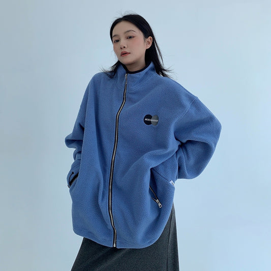 【アウター】春 秋 冬 フリース スタンドカラー オーバーシルエット ジャケット 【FCシリーズ】