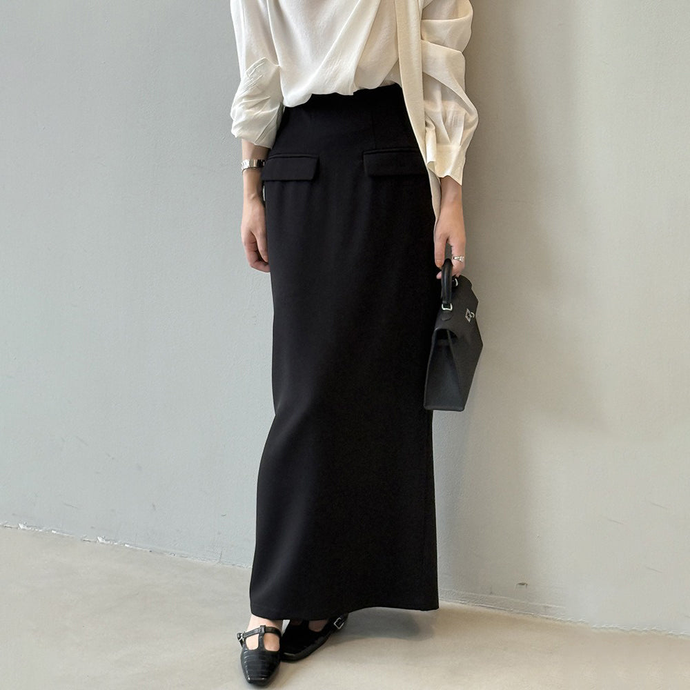 【ボトムス】オードリースタイル タイトスカート レディース 秋新作 ハイウエスト 細見え ストレート 後スリット入りロングスカート【JZシリーズ】