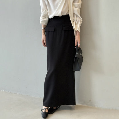 【ボトムス】オードリースタイル タイトスカート レディース 秋新作 ハイウエスト 細見え ストレート 後スリット入りロングスカート【JZシリーズ】