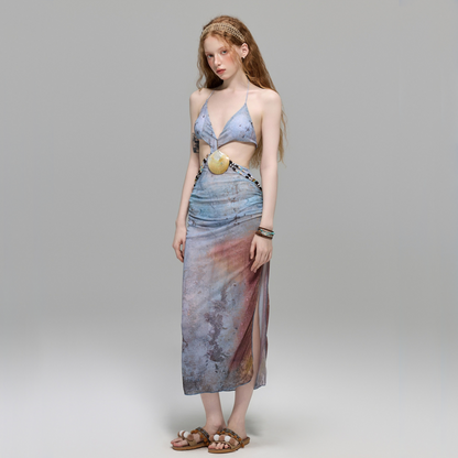 【グッズ】夏 ビーチ・リゾート 温泉でもOK ビキニトップ＋ショーツ＋スカート 3点セット水着 【SHシリーズ】