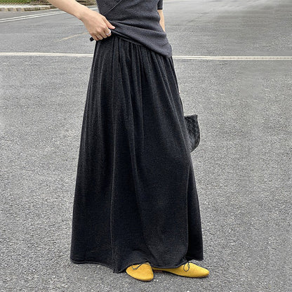 【ボトムス】ハイセンス ニットスカート レディース ウエストゴム 細見えムード感ロングスカート【JZシリーズ】