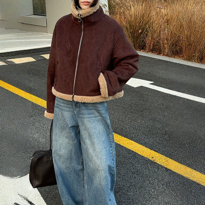 【アウター】防寒 切り替え ボア 春 秋 冬 ショート丈 ジャケット 【JZシリーズ】