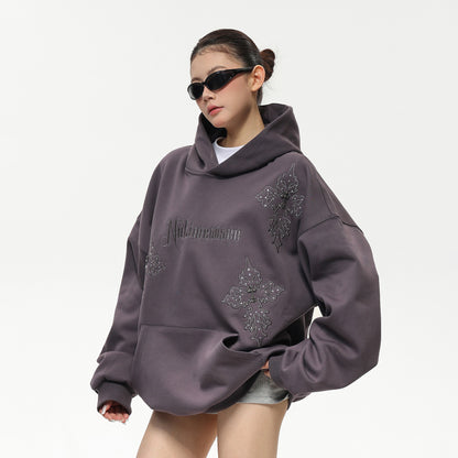 【トップス】✨刺繍デザイン フーディー ストリート風 オーバーサイズ スウェット レディース パーカー【FCシリーズ】