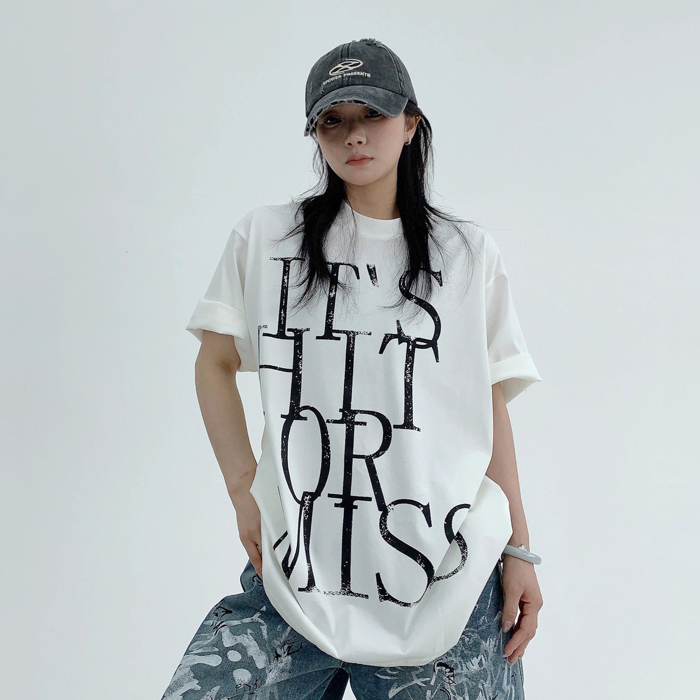 【トップス】ヴィンテージ風 ウォッシュド ロゴ クロップドTシャツ【FCシリーズ】