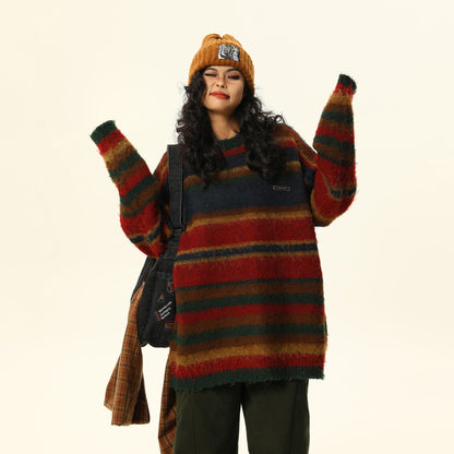 【トップス】🎄ヴィンテージ クリスマスニット レディース 秋冬 ゆったりモード系セーター【FCシリーズ】