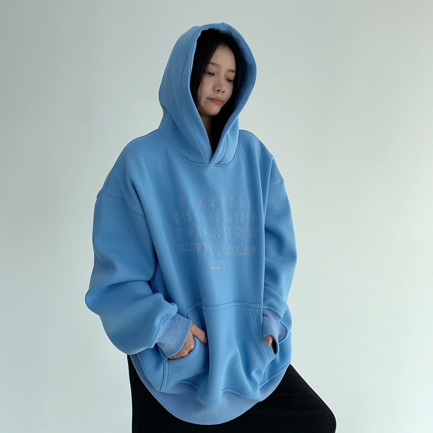 【トップス】こなれ感 裏起毛 刺繍 フード付き スウェット レディース ゆったり 上品 パーカー【FCシリーズ】