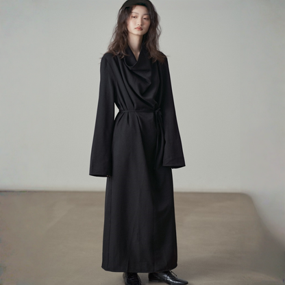 【ワンピース】春 秋 ドレープネック 無地 ワンピース 【JZシリーズ】