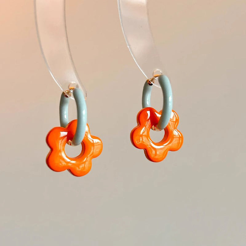 【🎁 B2G1｜先行スタート！】【グッズ】S925シルバー×ドーパミンカラー フラワーピアス｜可愛く甘く華やかに咲く花モチーフ