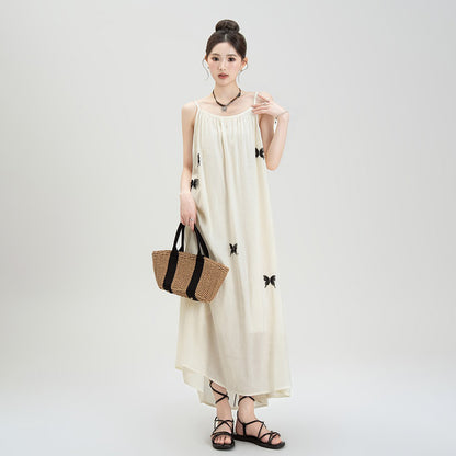 【ワンピース】夏新作 ゆったりシルエット ノースリーブキャミワンピース バカンス風【SHシリーズ】