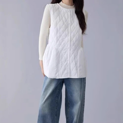 【トップス】春 秋 冬 切り替え ダイヤ柄 中綿 ベスト 【JZシリーズ】