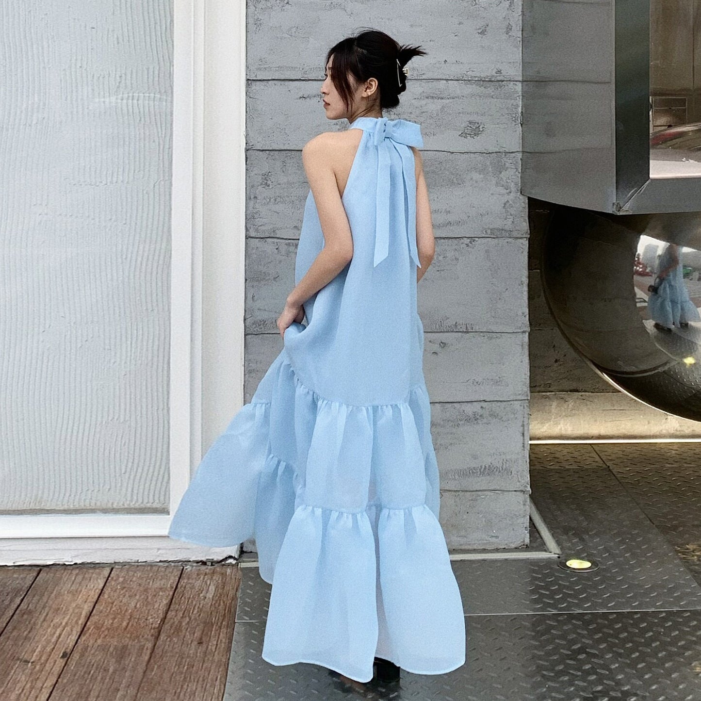 【ワンピース】【旅行・撮影用に】映えドレス｜ボヘミアン風 ノースリーブワンピース
｜海辺 ビーチ リゾート 2026新作【JZシリーズ】