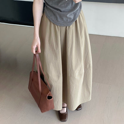 【ボトムス】ミニマル通勤スタイル ウエストゴム ロングスカート 着回し力抜群の万能ボトムス【JZシリーズ】