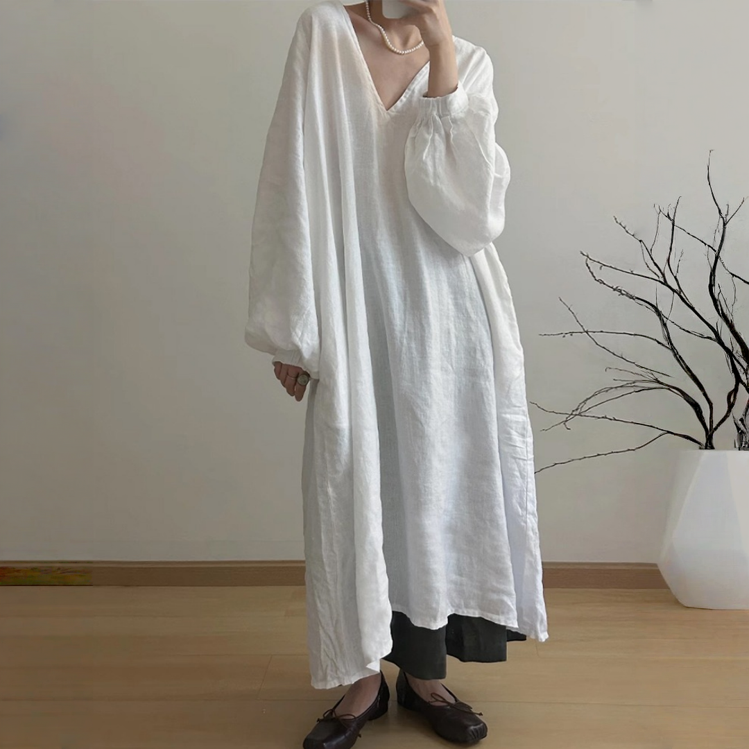 【ワンピース】春 秋 夏 リラックス風 ゆったり Vネック ワンピース 【JZシリーズ】