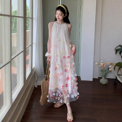 【ワンピース】ホルターネック リゾート風 極美 ノースリーブ ワンピース 【SHシリーズ】