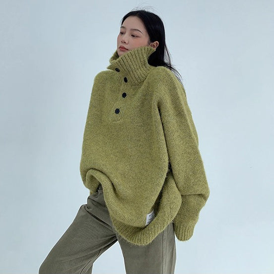 【トップス】春秋冬 厚手 ルーズフィット タートルセーター 暖か ニット レディース【FCシリーズ】