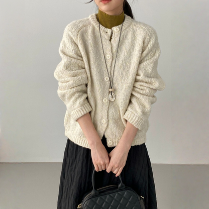 【アウター】ふんわり シンプル上品 可愛いニット ジャケット【JZシリーズ】