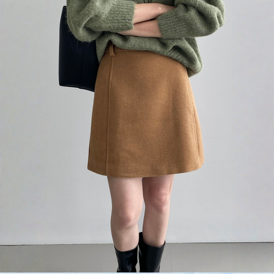 【ボトムス】春 秋 冬 ハイウエスト タイトフレア ウール混スカート 【JZシリーズ】